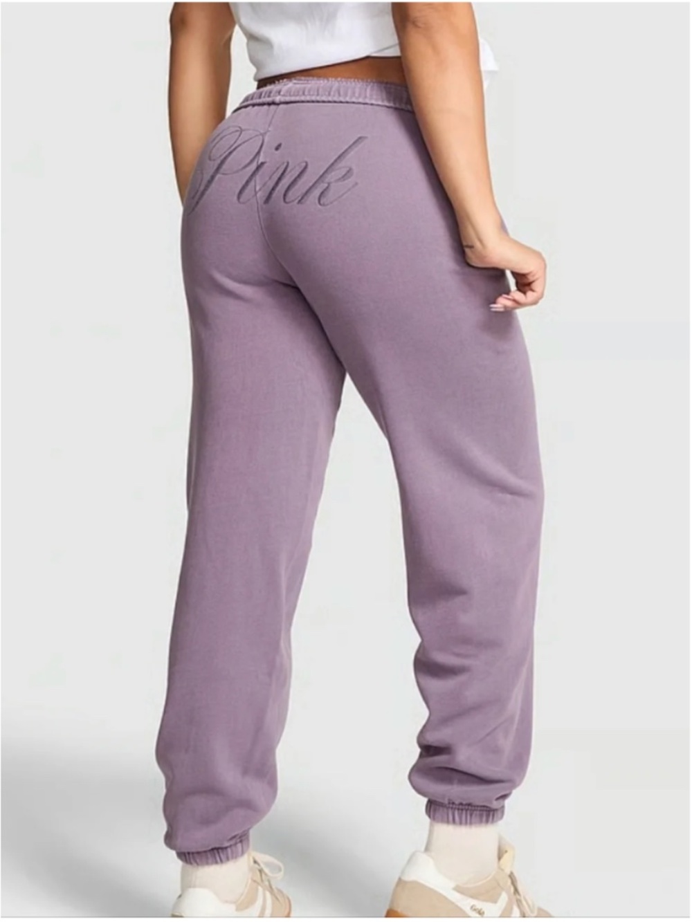 Victoria's Secret Pink Campus Fleece Sweatpant - Purple size XL